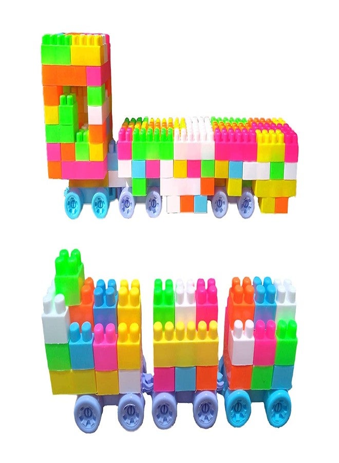 PULSBERY Building Blocks Game Toy - 200Pcs Blocks Creative Tube Locks Construction Set Toy with Wheels Kids Educational Preschool Learning Toys (Building Block Toys) - Image 5